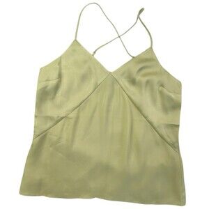 NEW Express Chiffon Satin Cami Tank Top Women Medium Sunny Yellow Spaghetti